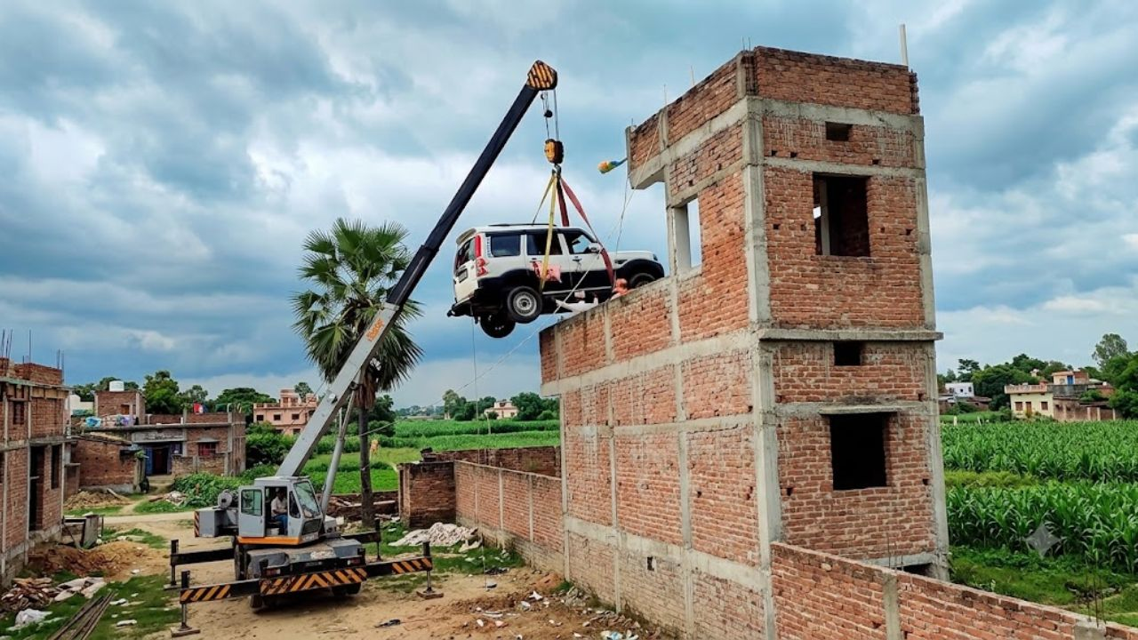 scorpio lifted by crane