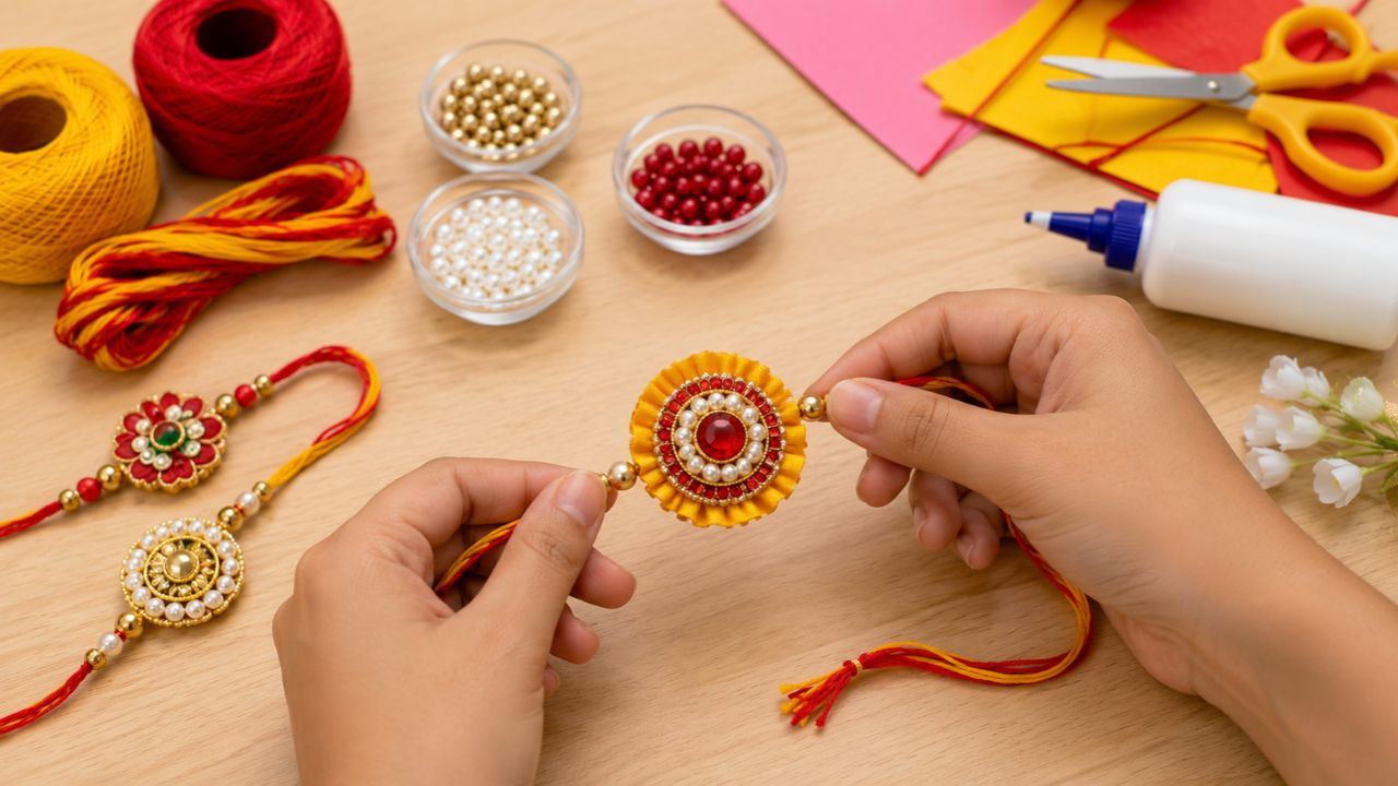 AI generated image of homemade rakhi