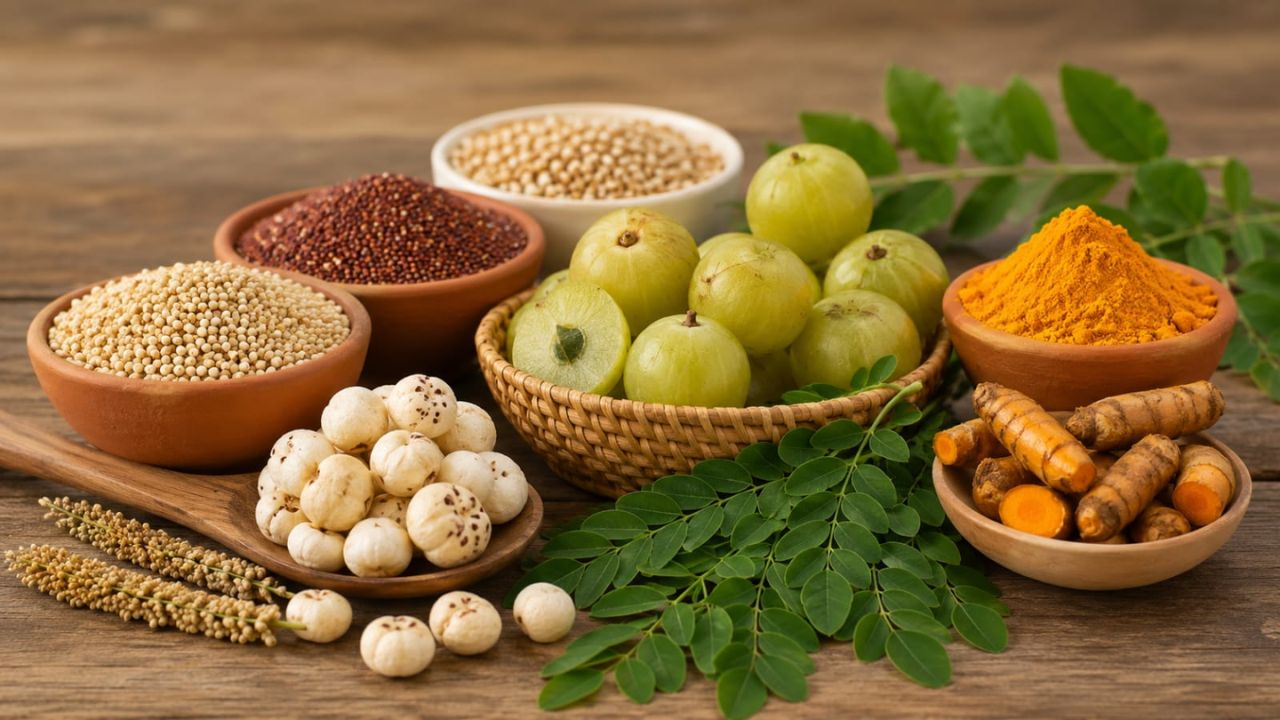 AI generated image of indian superfoods