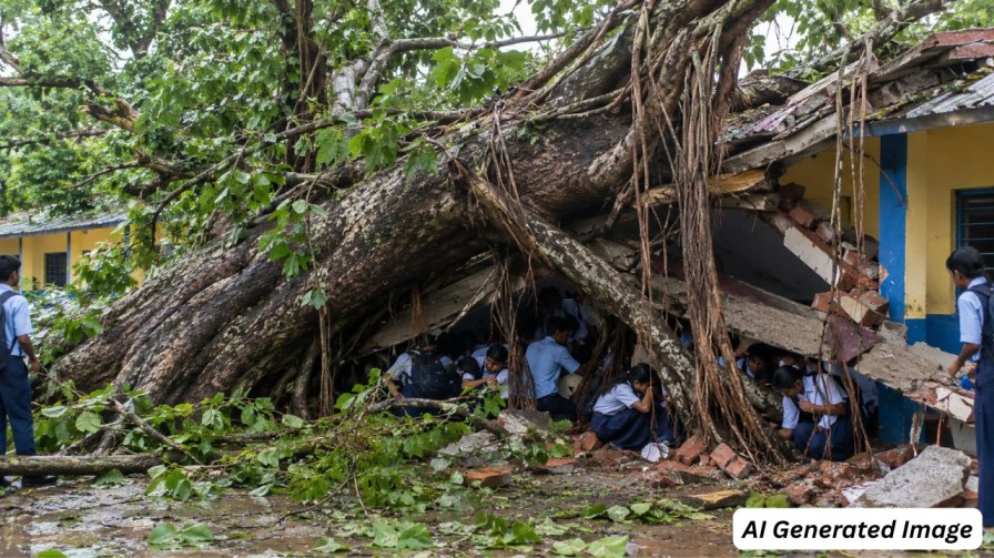 representative image of accident in school