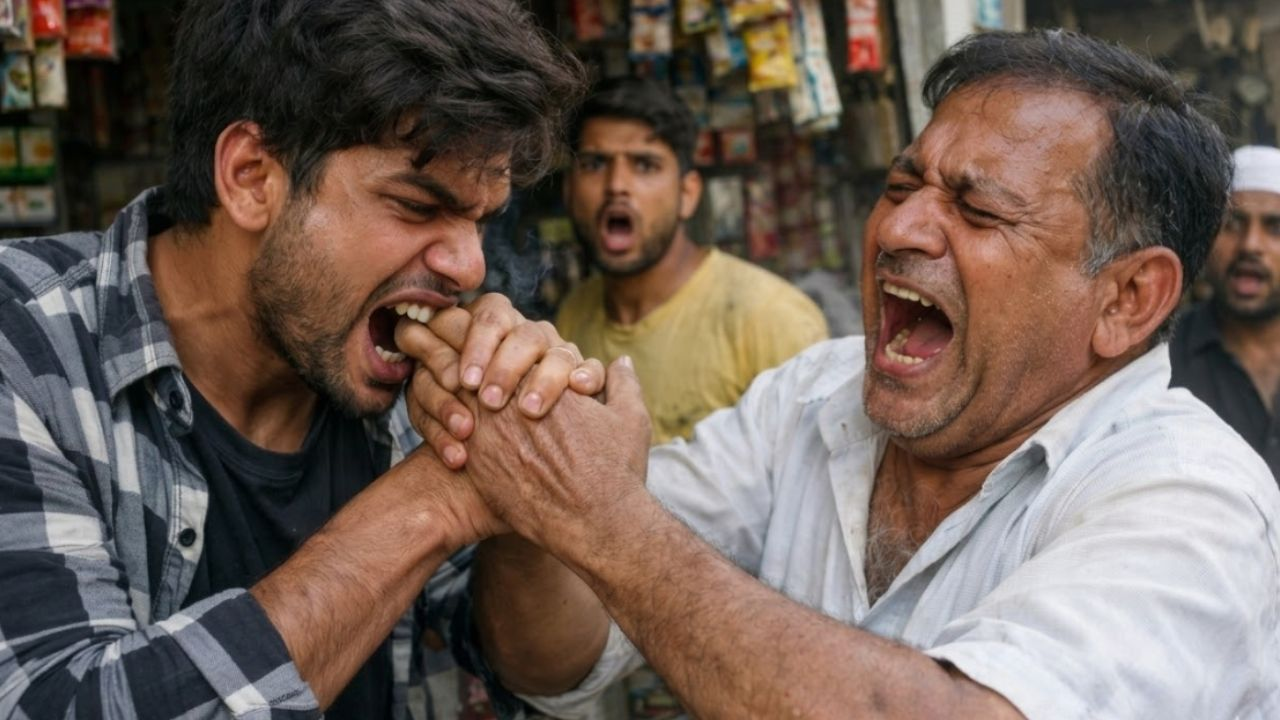  a man bit shopkeeper finger