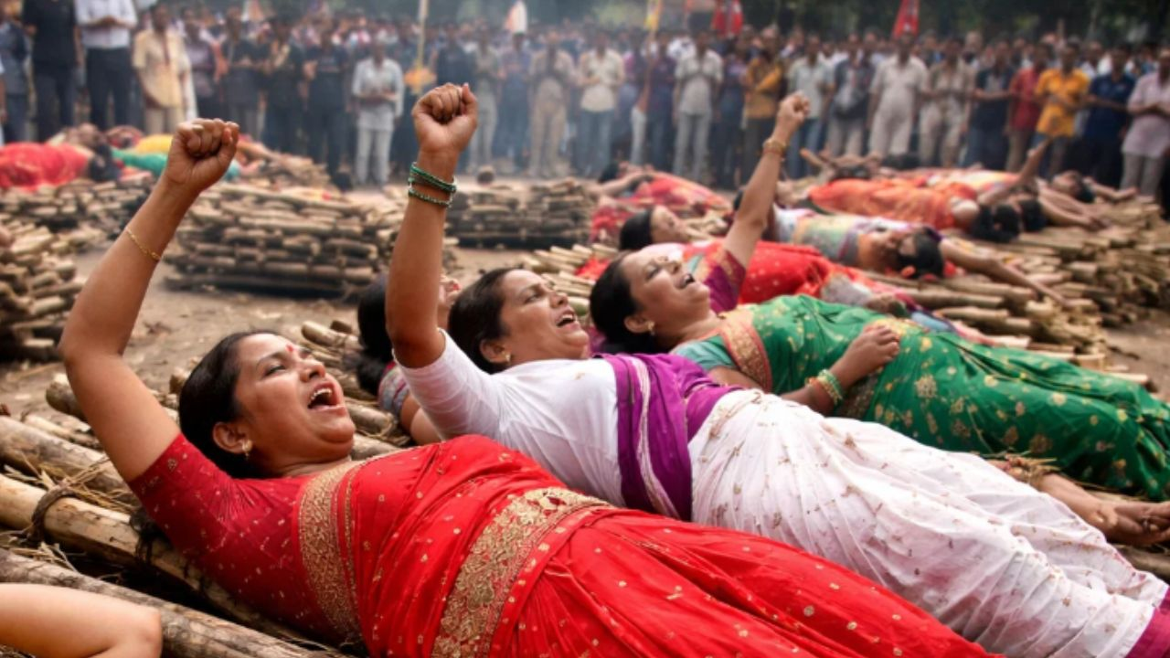  Ken Betwa River Link Project women protest