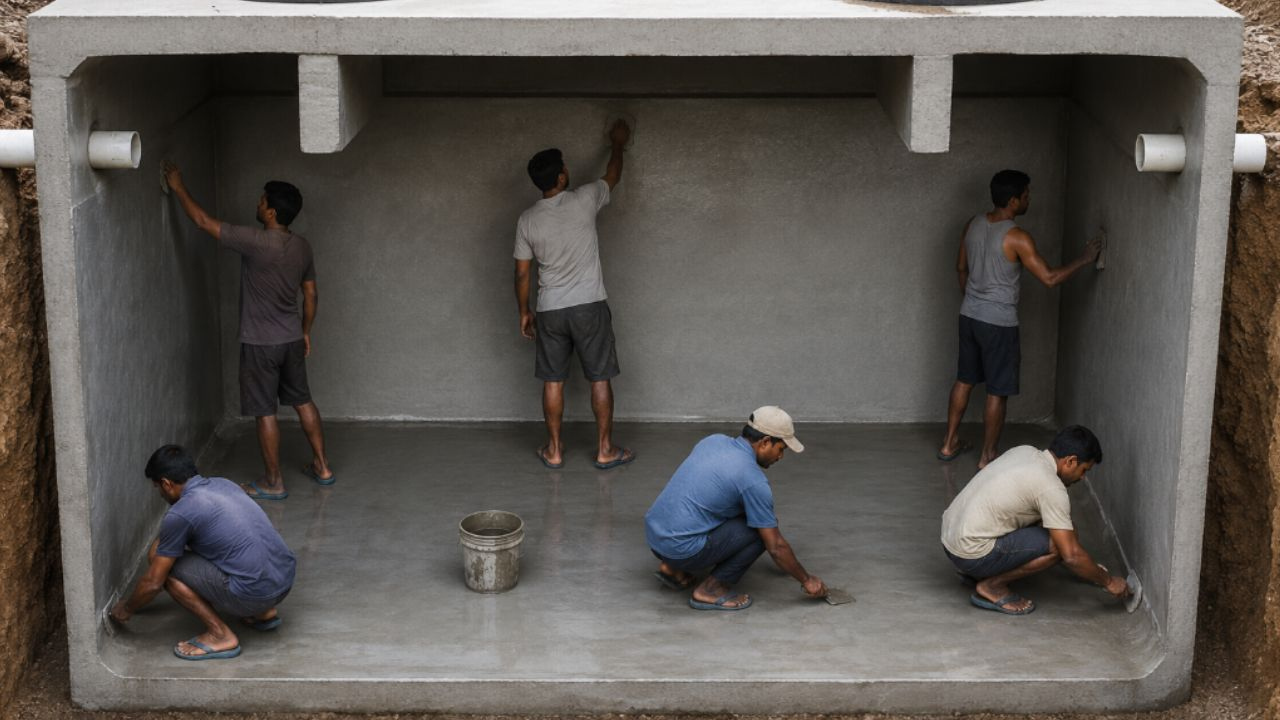 people working in septic tanks