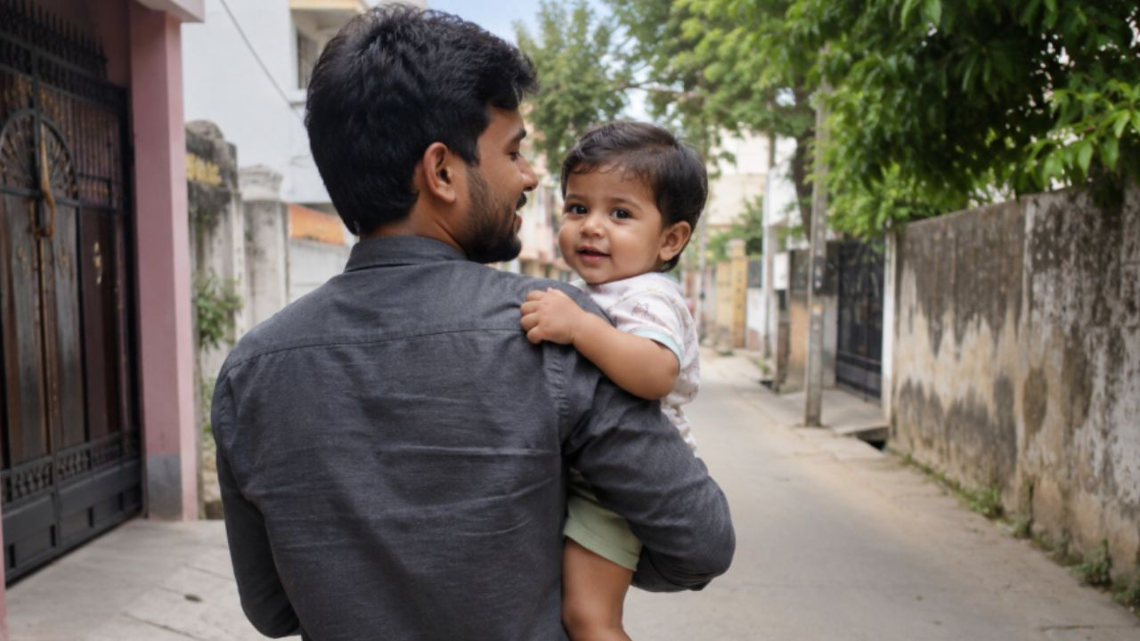 A men with1.5 year old boy