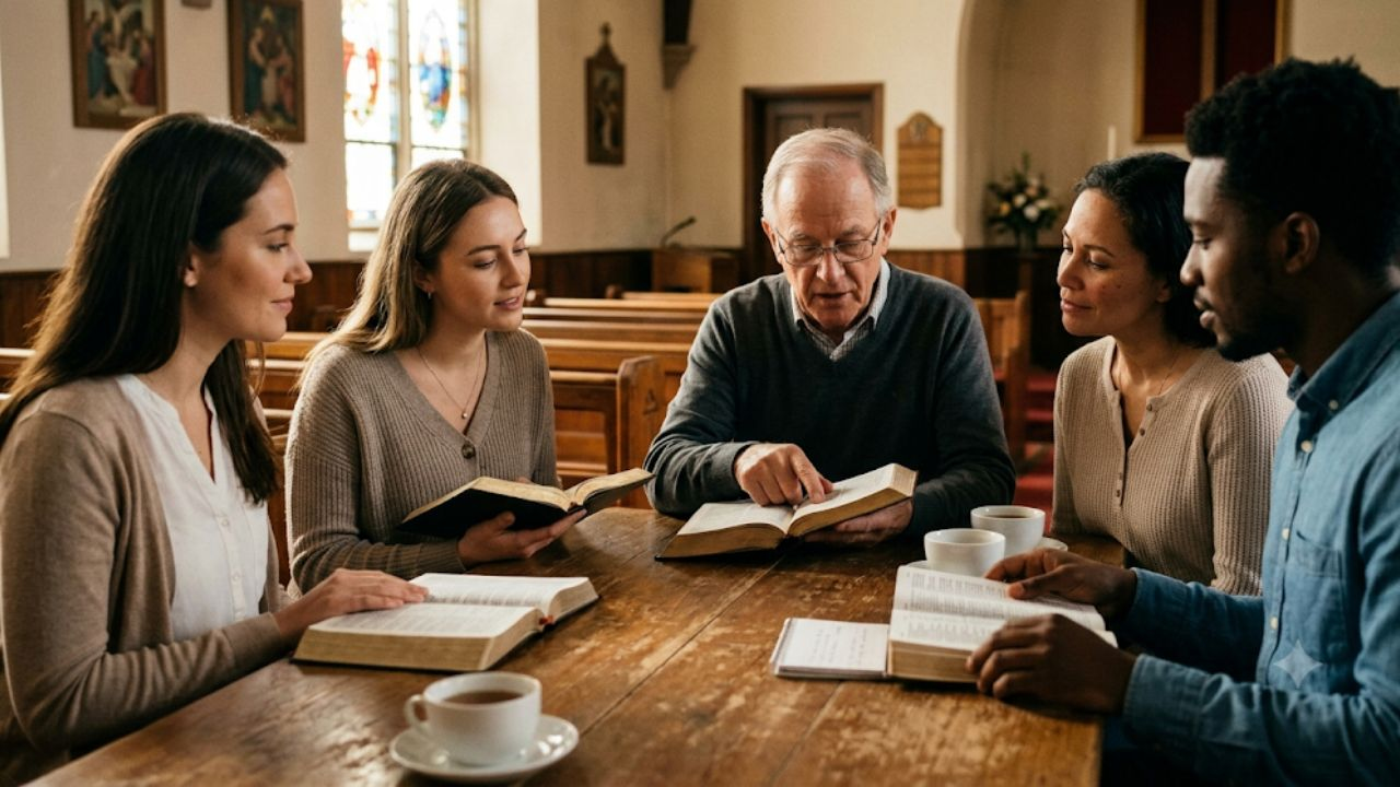 people reading the bible