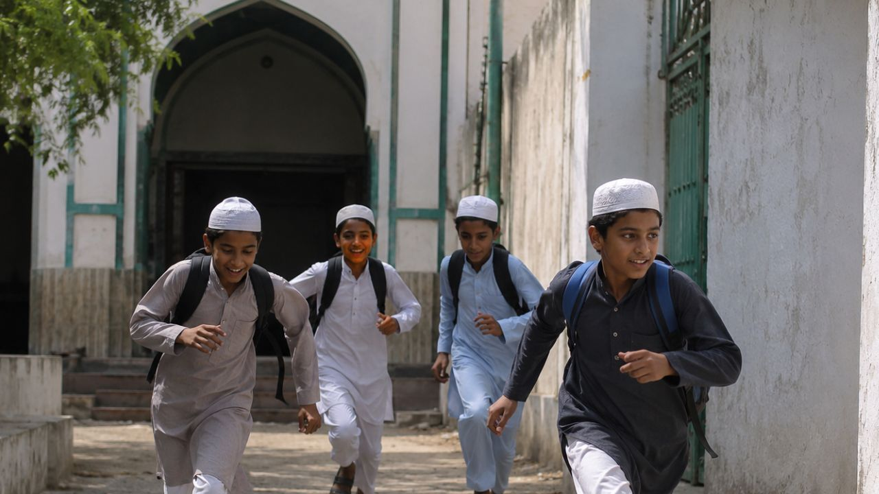 AI Generated Image of Running Kids