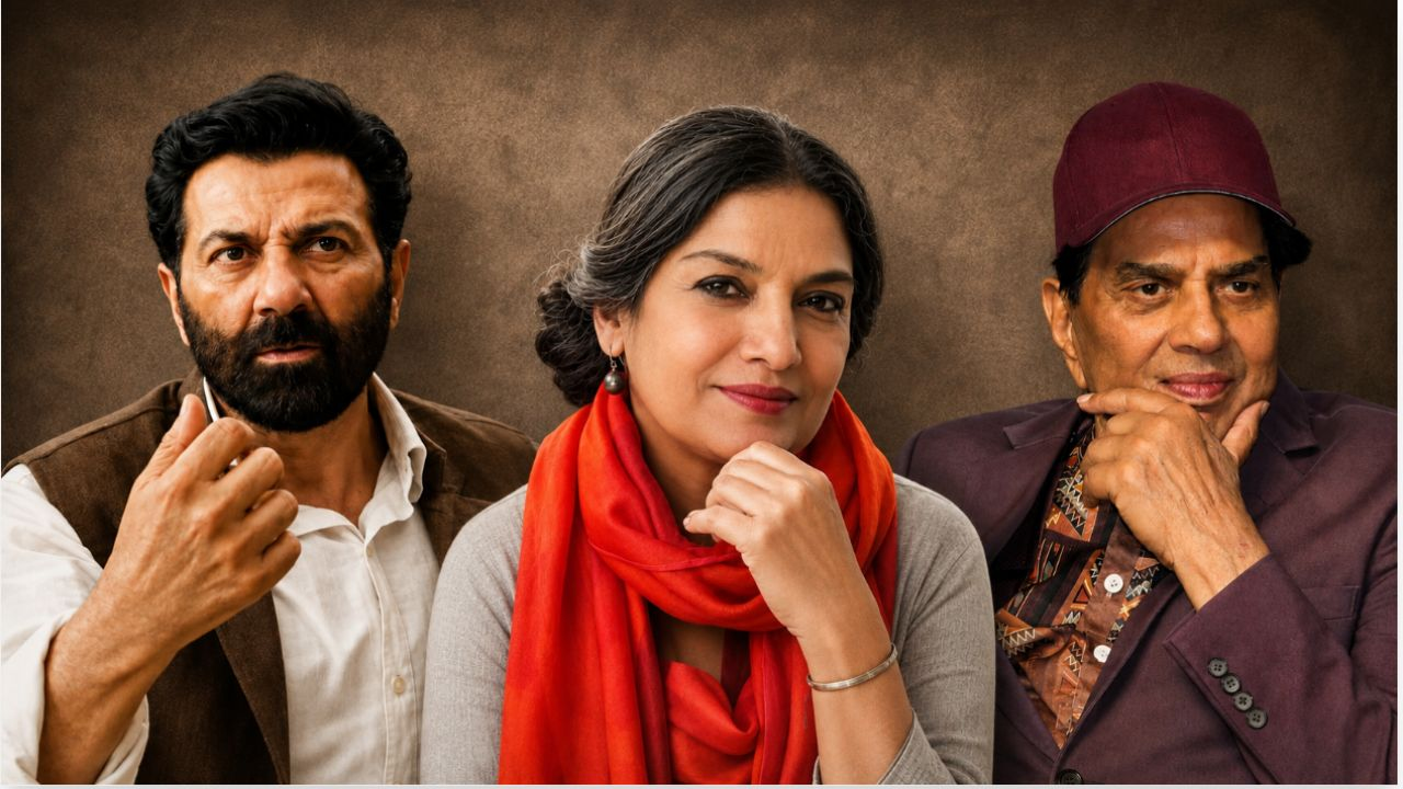 Sunny Deol, Shabana Azmi and Dharmendra