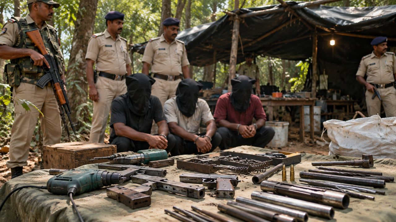 हथियारों के पकड़े गए अपराधियों की AI-Generated तस्वीर