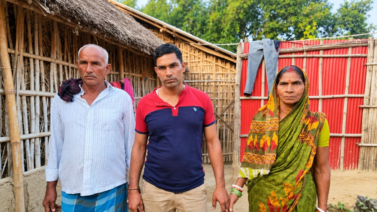 पिंटू यादव अपने माता-पिता के साथ