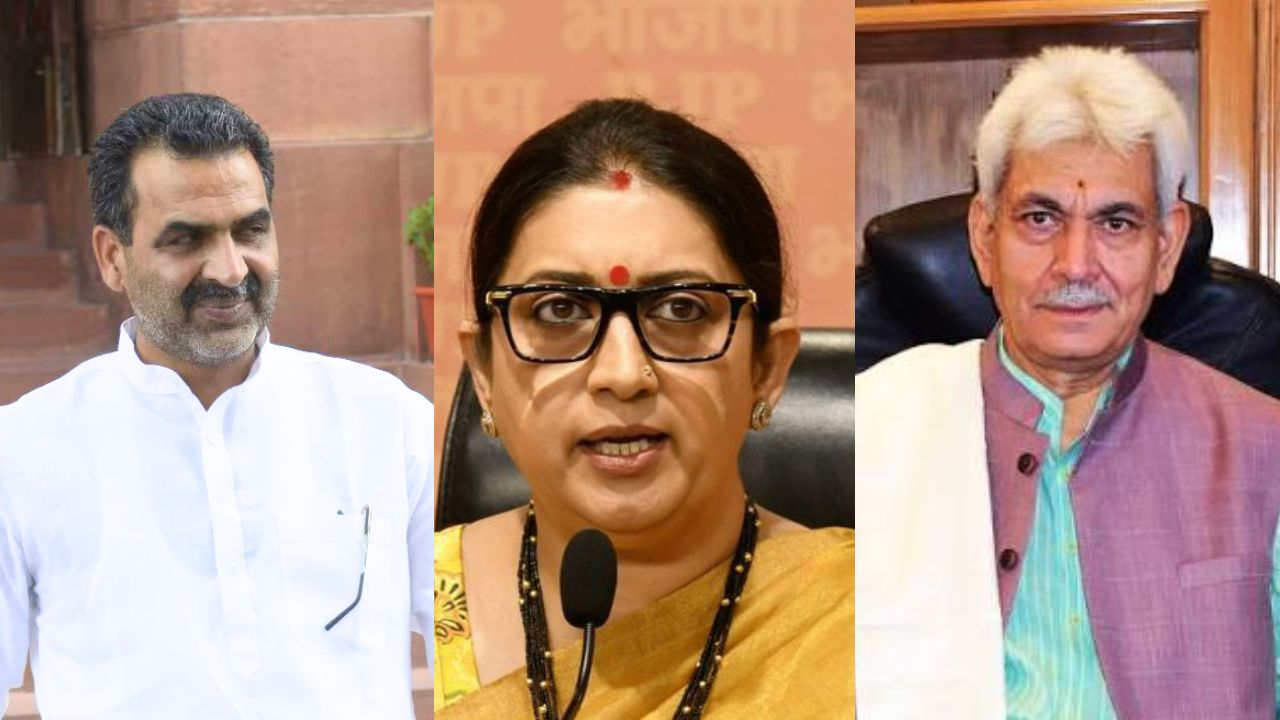 sanjeev balyan smriti irani and manoj sinha