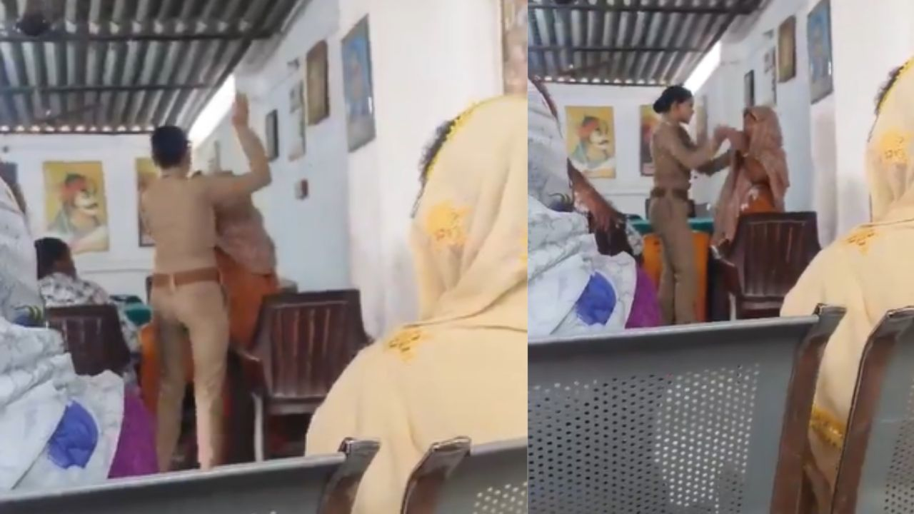  Varanasi Woman SI Slaps Complainant