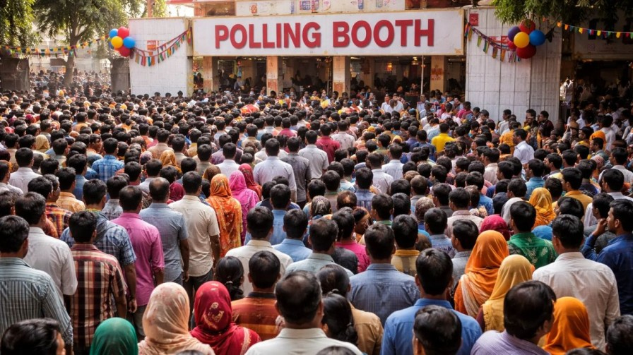 ai generated image of people at polling booth