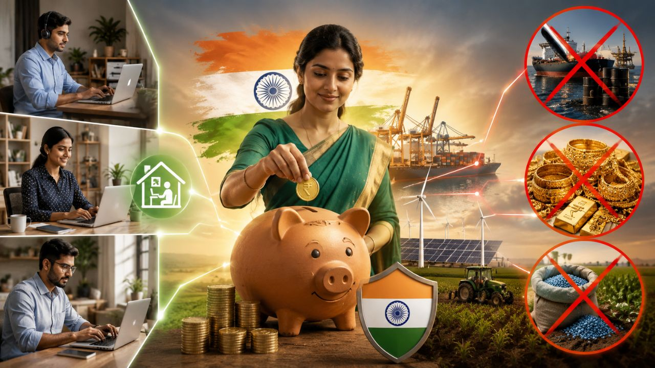 ai generated image of india trying to save forex by reducing import