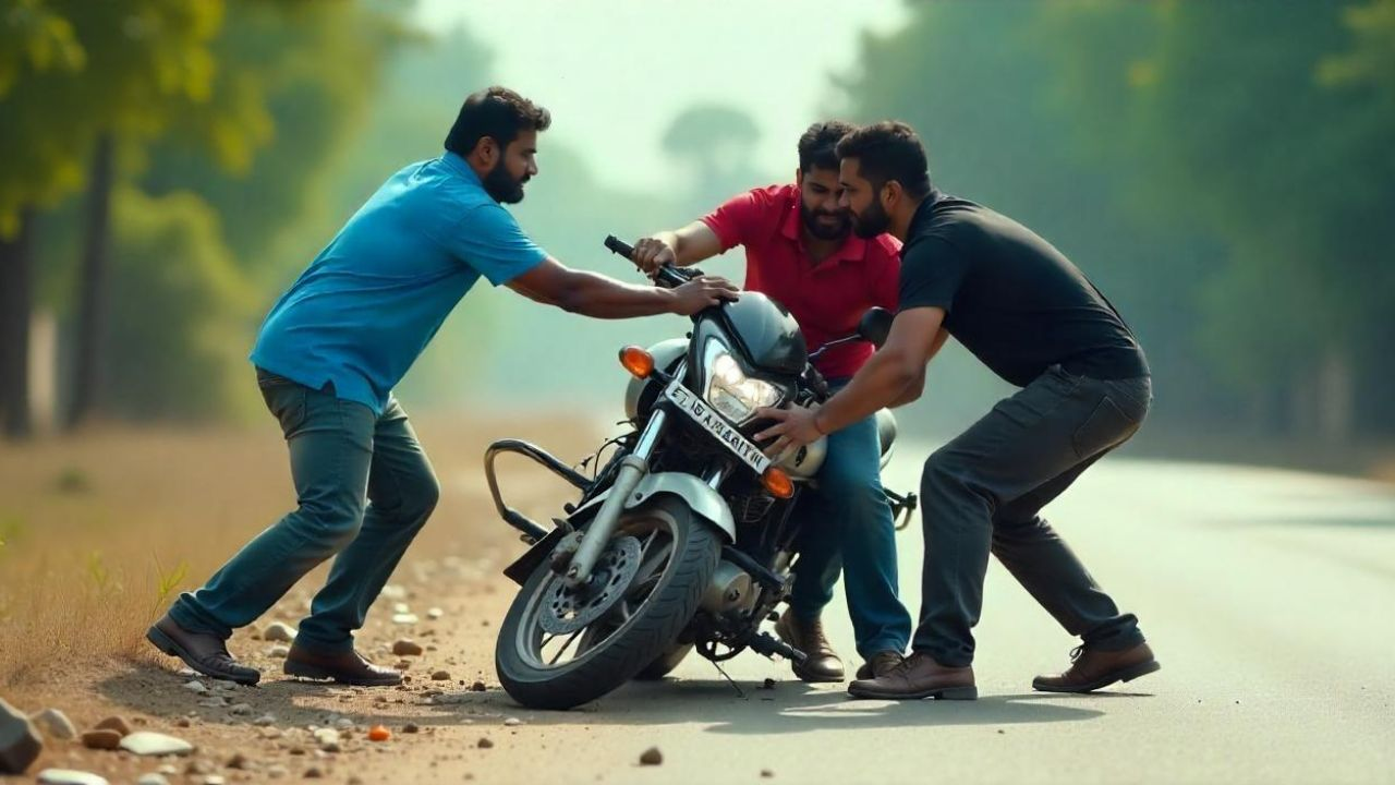 AI Image of people fighting after road accident