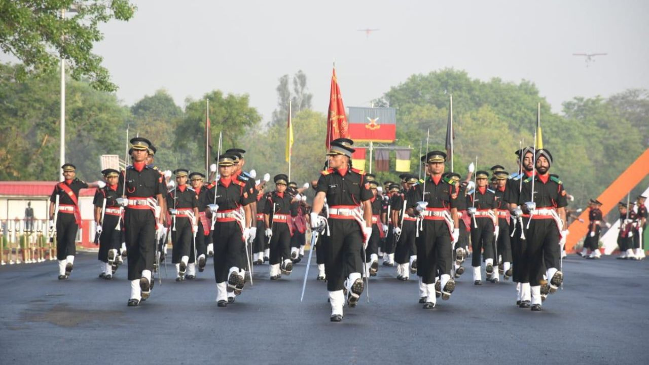 Passing out parade at officers training academy