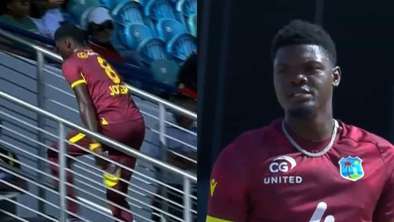 alzarri joseph during odi match against england