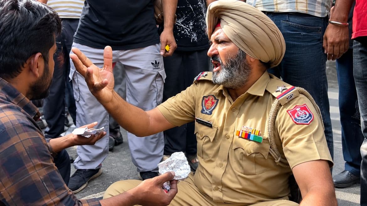 पंजाब पुलिस का ASI नशा करते पकड़ा गया