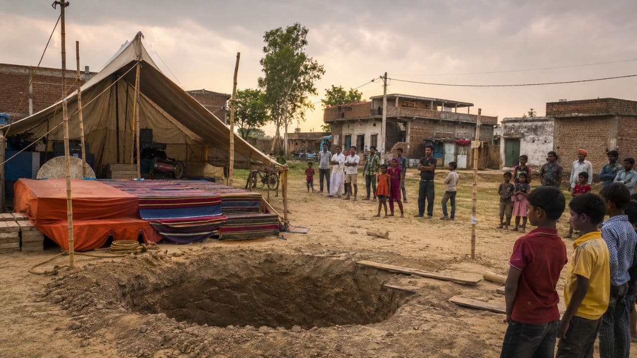 representative image of cycle circus Buried alive stunt