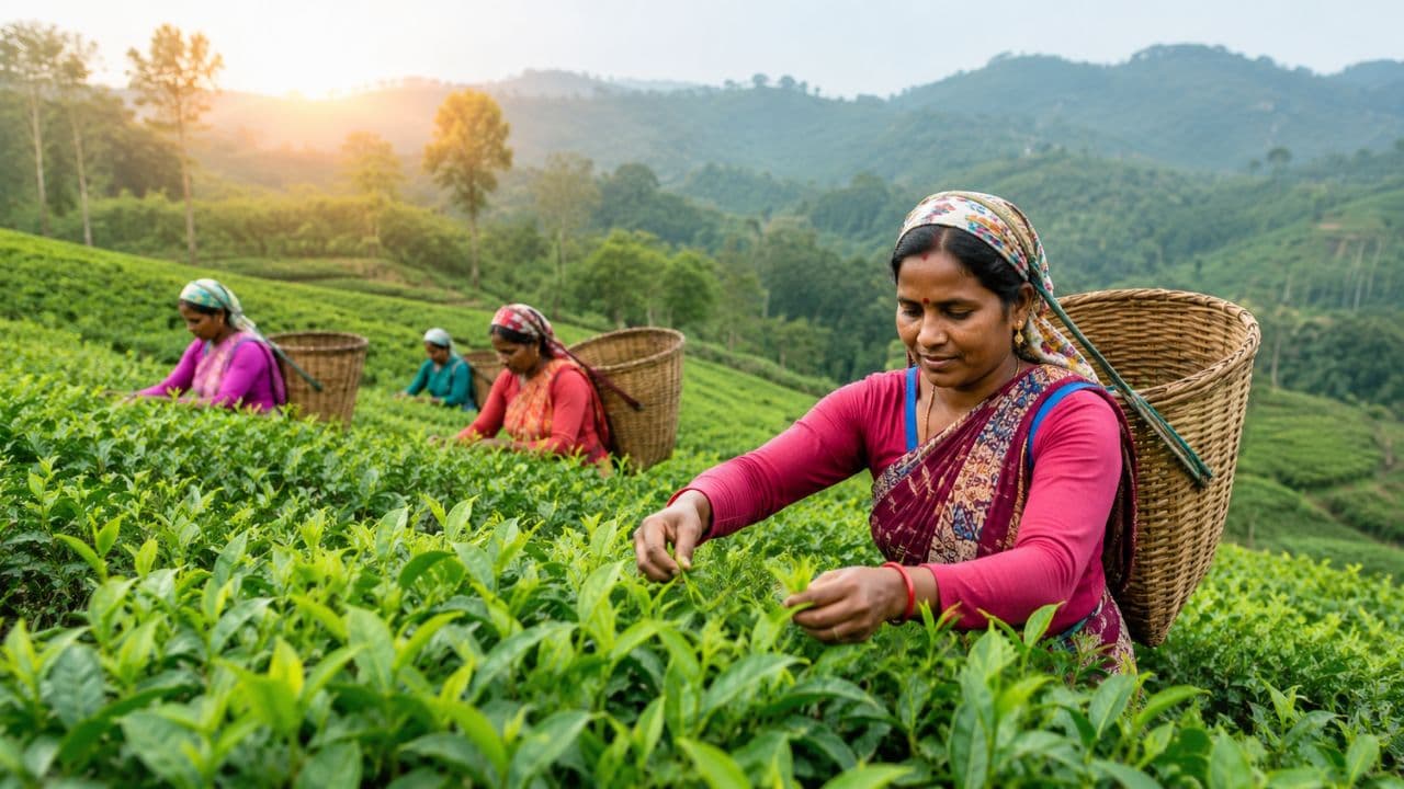 AI generated image of tea cultivation