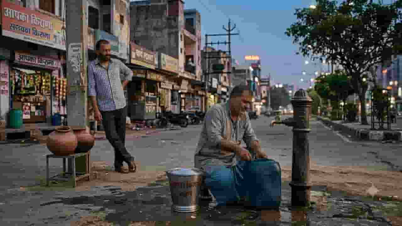  Man touching a bucket