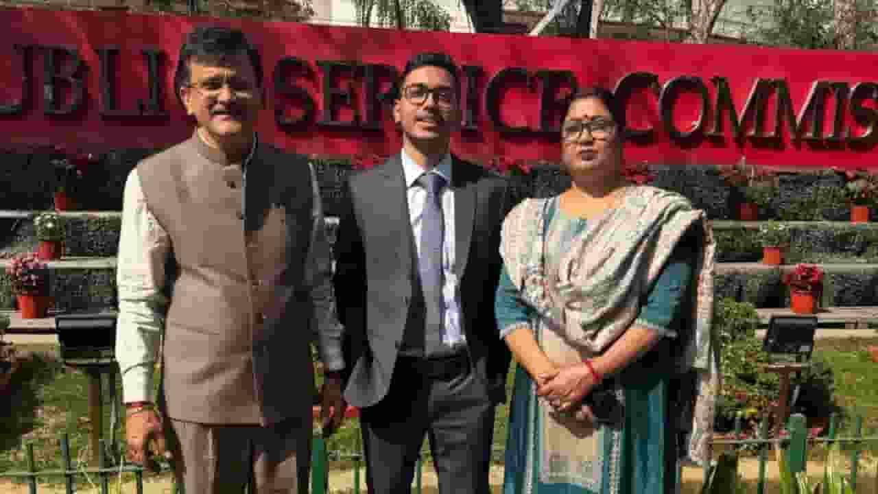 Father Abhay Kumar, Abhishek Chauhan And Mother Anuradha, Photo Credit: Social Media 
