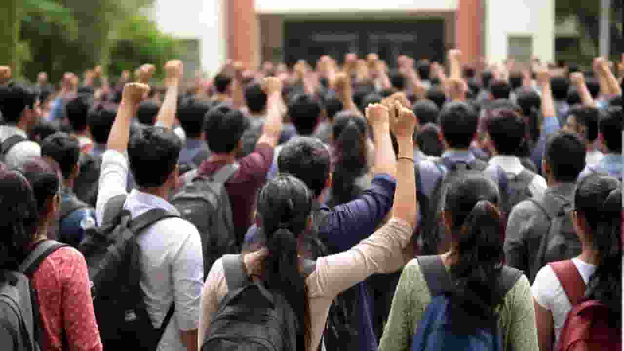 Student's Protest, Photo credit: AI Generated 