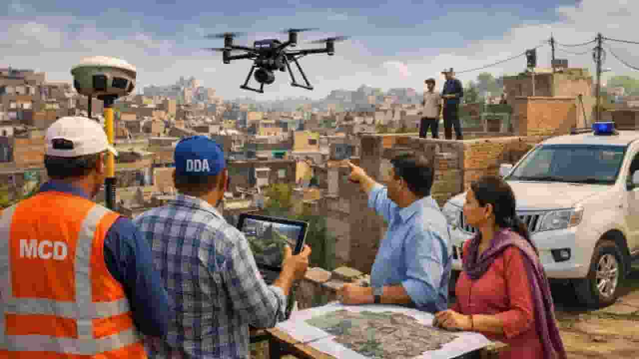 ai generated image of land survey in delhi