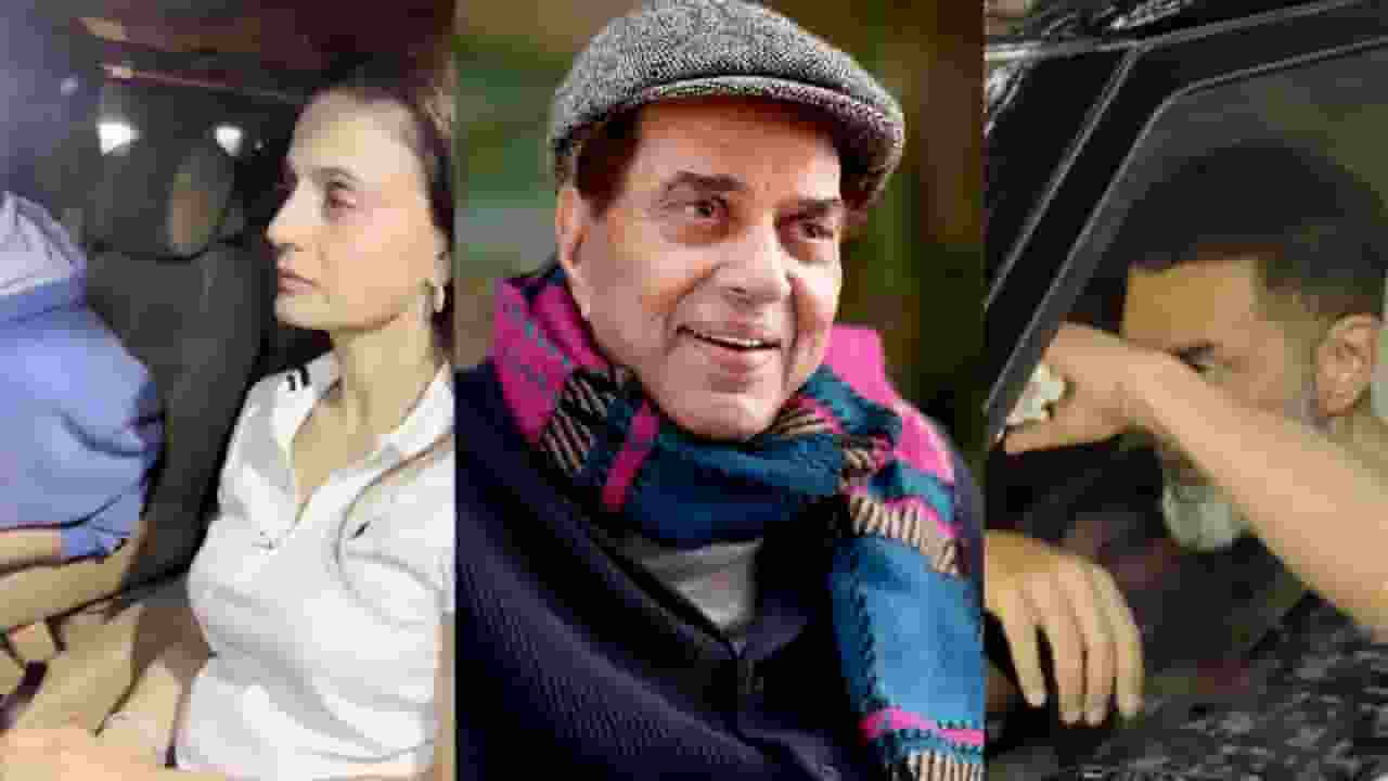 Ameesha Patel, Dharmendra and Bobby Deol