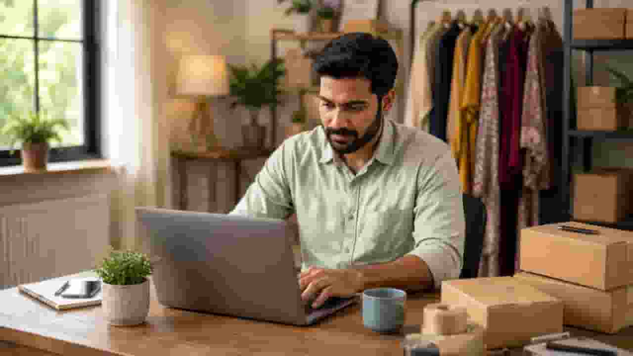 ai generated image of a man working at his work station