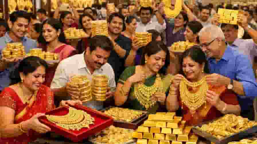 ai generated image of indian buying gold