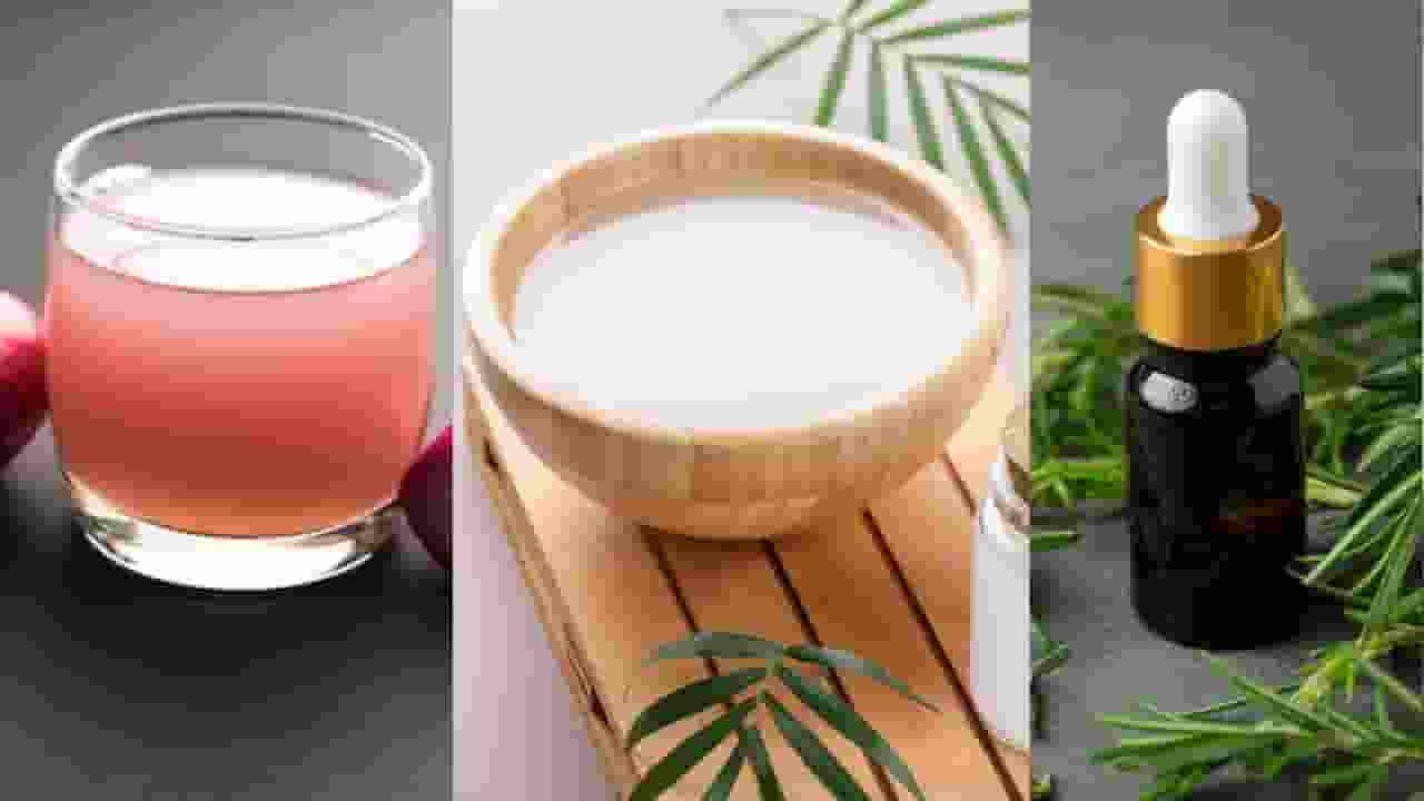 onion  juice, rice water and rosemary oil