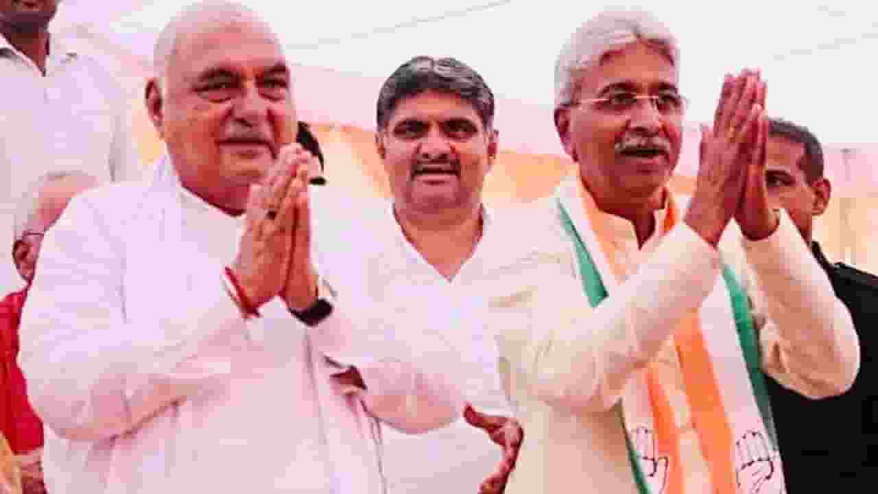 Bhupendra singh hudda and rao narendra । Photo Credit: X/@DeependerSHooda