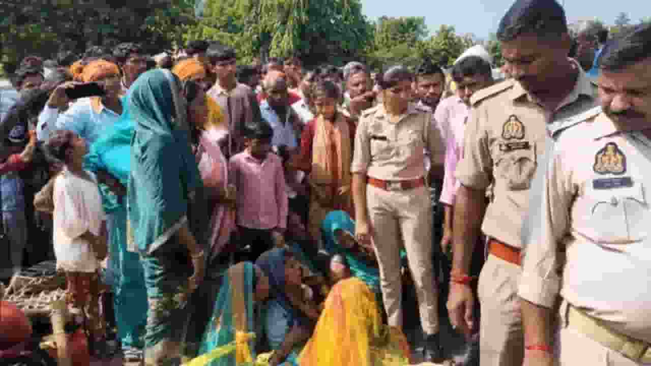 Police and family members 