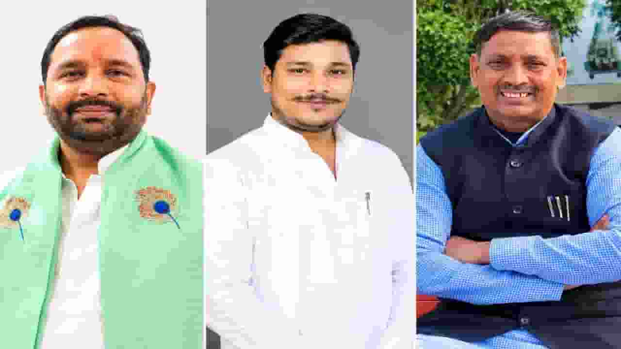 Former MLA Sinod Kumar Shakya, Kushagra Sagar, former MP Dhamendra Kashyap,