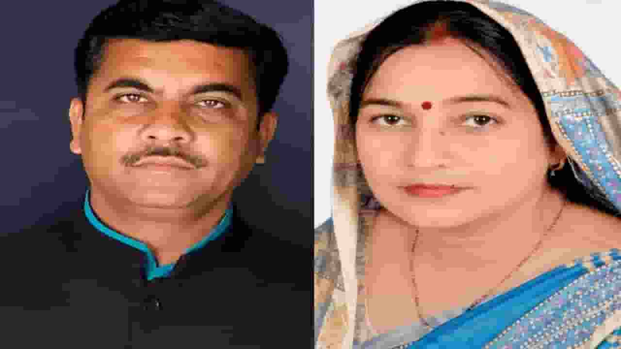 Deceased teacher Mukesh Singh and his wife Vinita Singh.