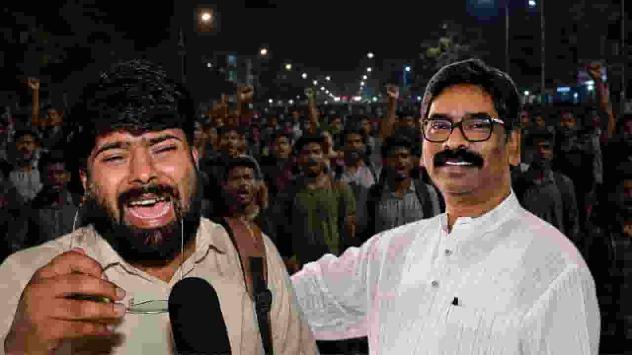 hemant soren and protesters