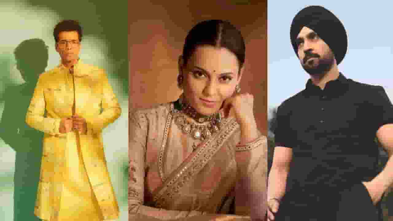 Karan Johar Kangana Ranaut and Diljit Dosanjh