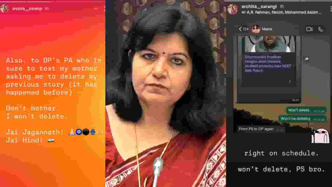 Bhubaneswar BJP MP Aparajita Sarangi daughter Archita Sarangi insta story row