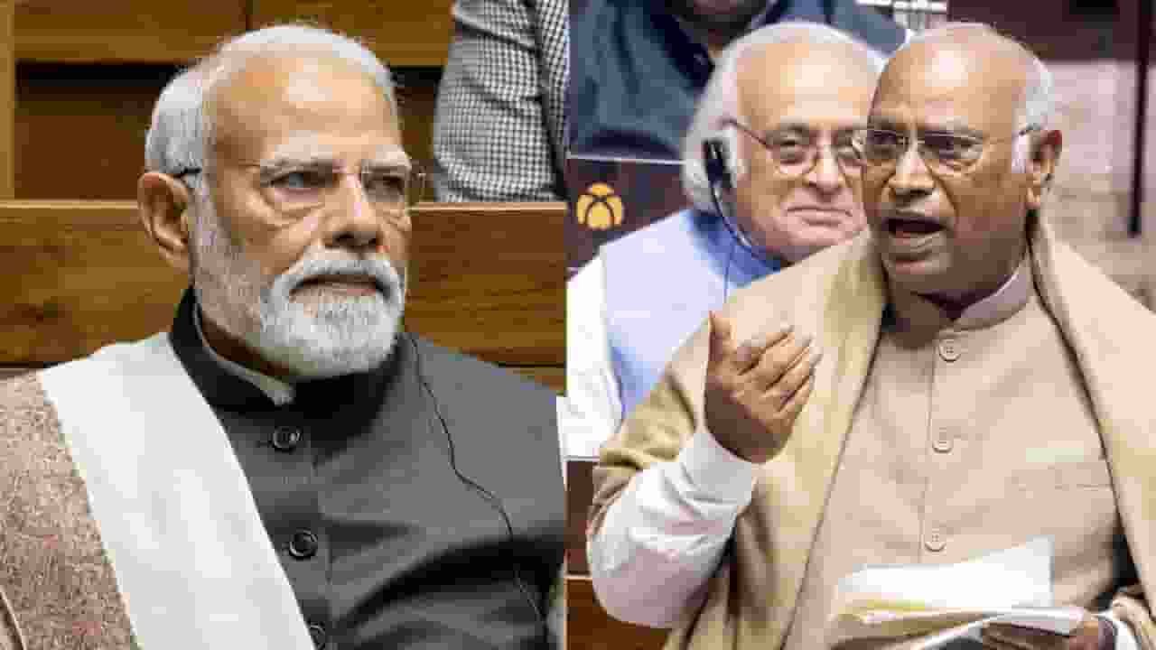 PM Modi and Mallikarjun Kharge banter