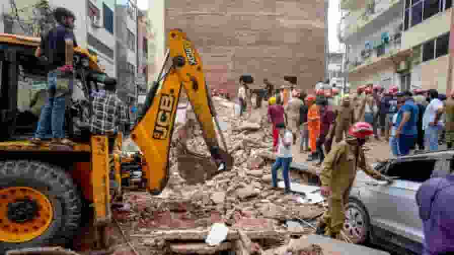 building collapse at Satya Niketan