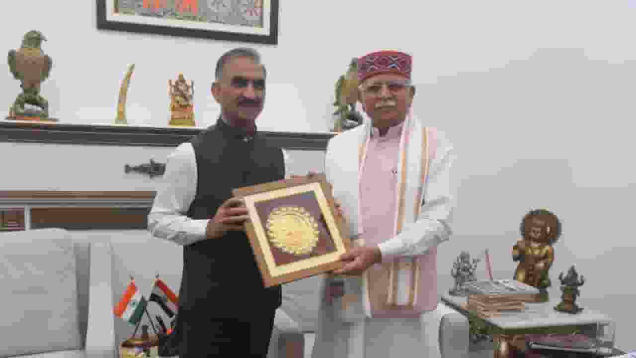 CM sukhvinder singh sukhu meets manohar lal khattar