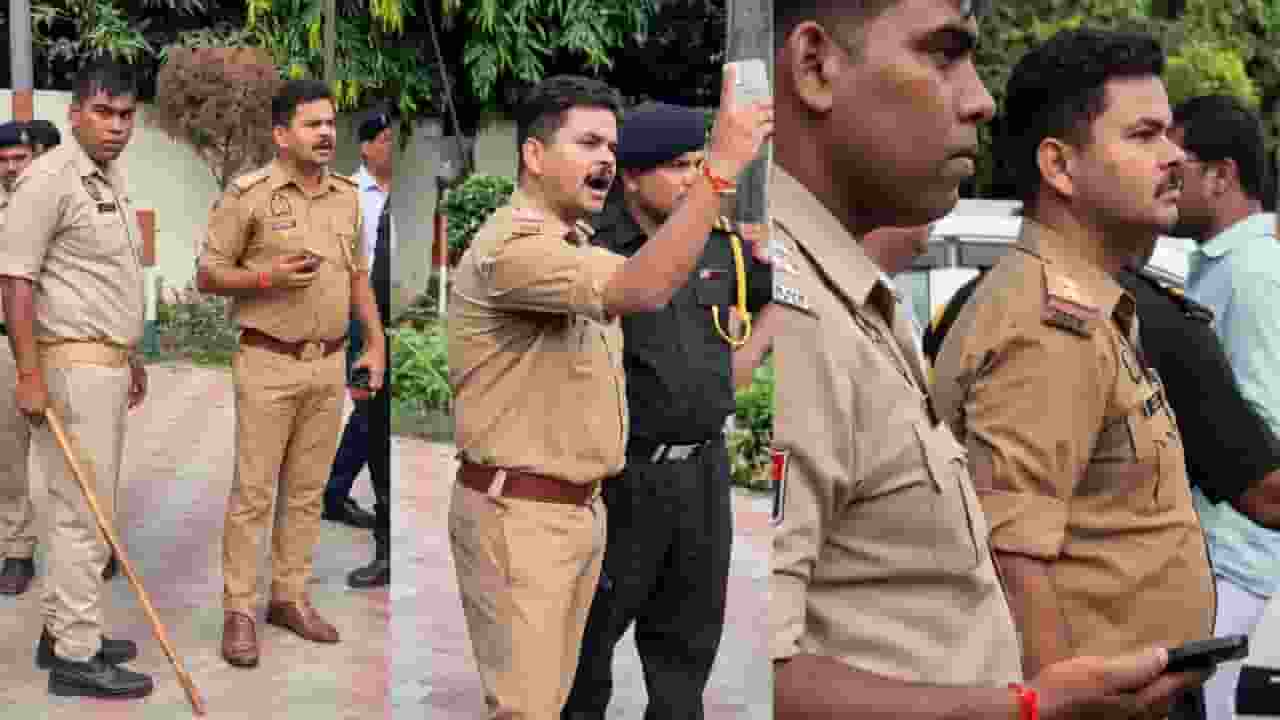 Sub Inspector threaten Gorakhpur University students during protest