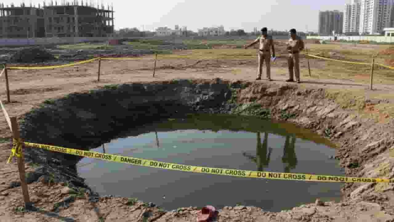 3 year old boy drowns pit in Greater Noida