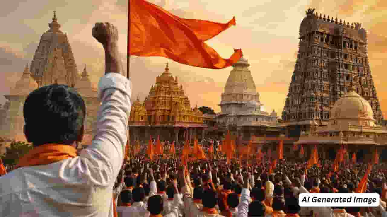ai generated image of mandir andolan