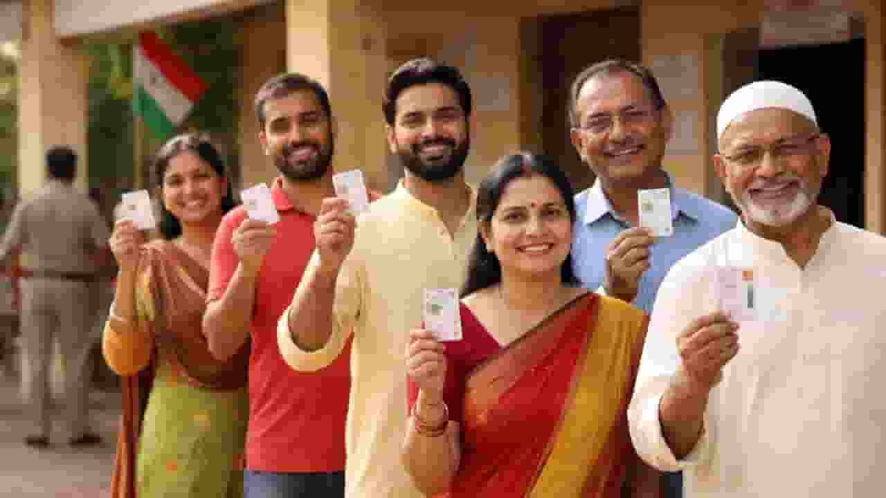 ai generated image of people in voting queue