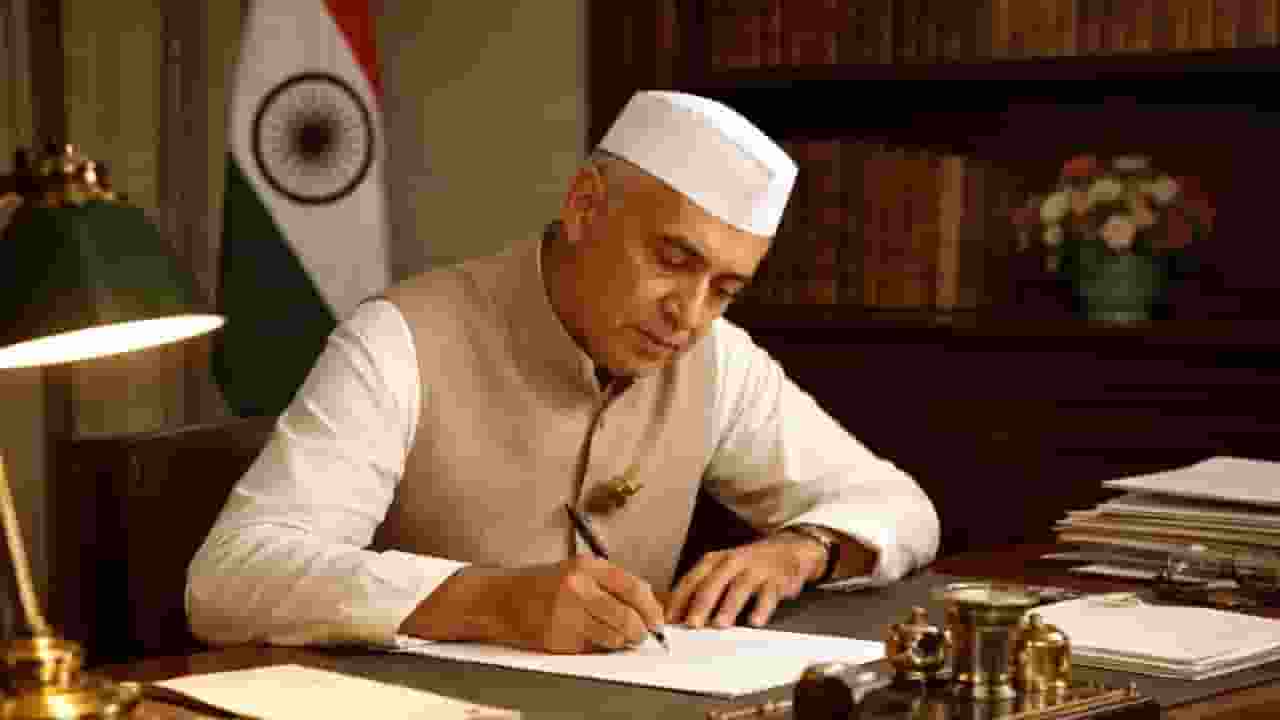ai generated image of pandit nehru writing a letter