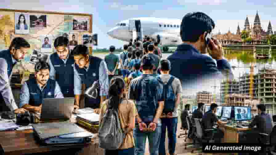 ai generated image of human traffic scam