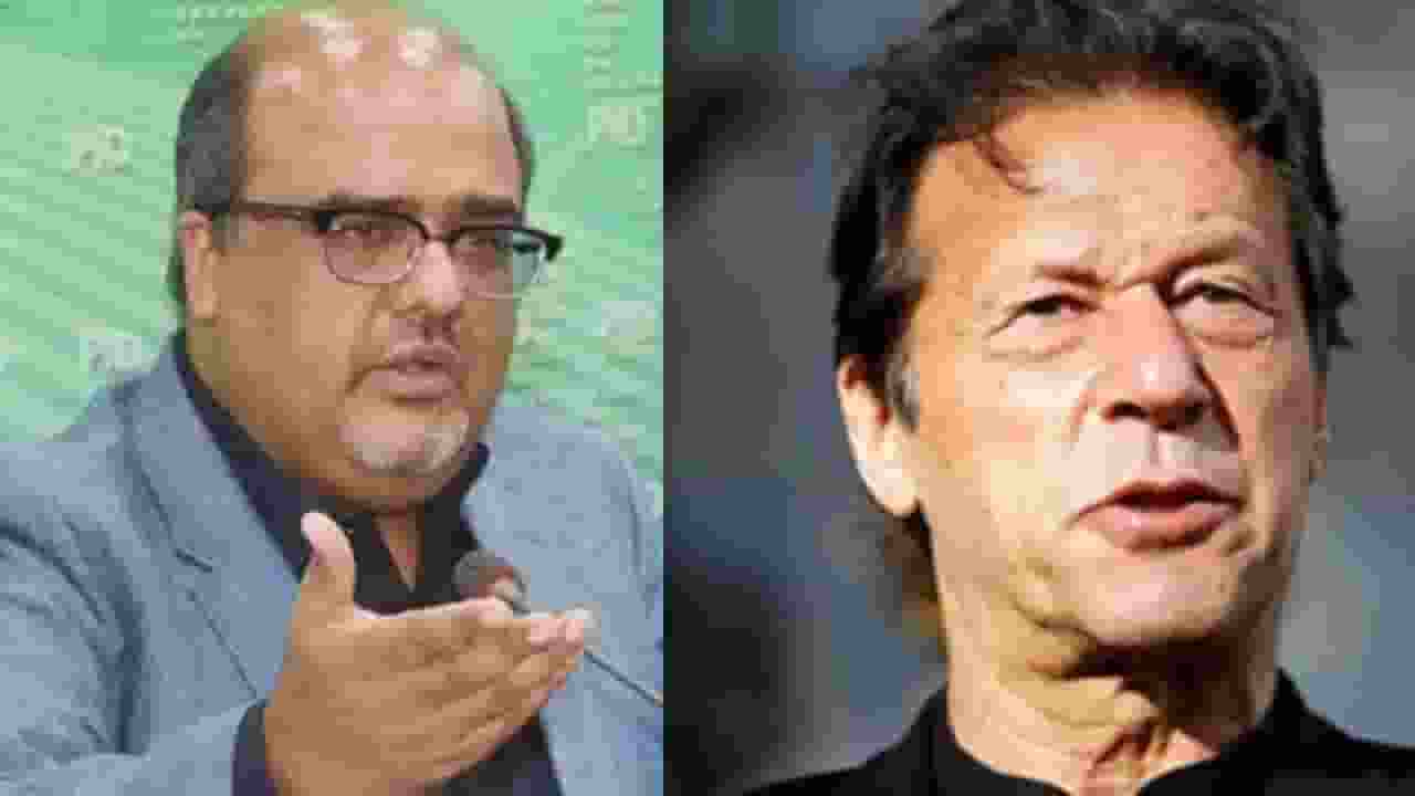 Shehzad Akbar and Imran Khan.