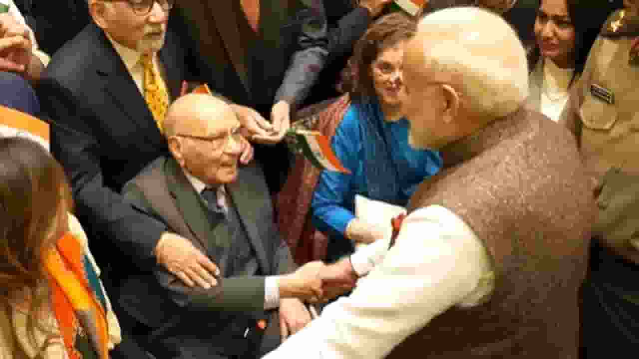 PM Modi meets mangal sen handa : X : Screengrab