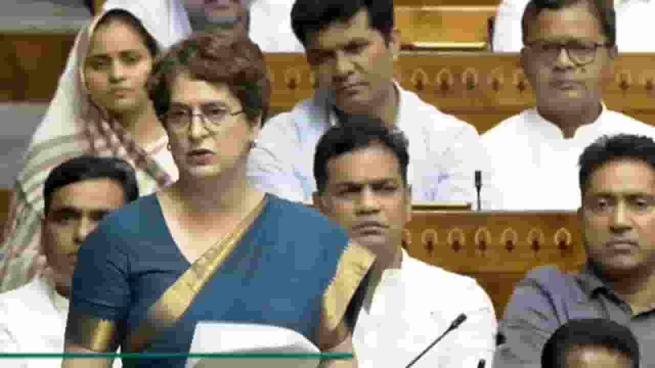 Priyanka Gandhi in parliament